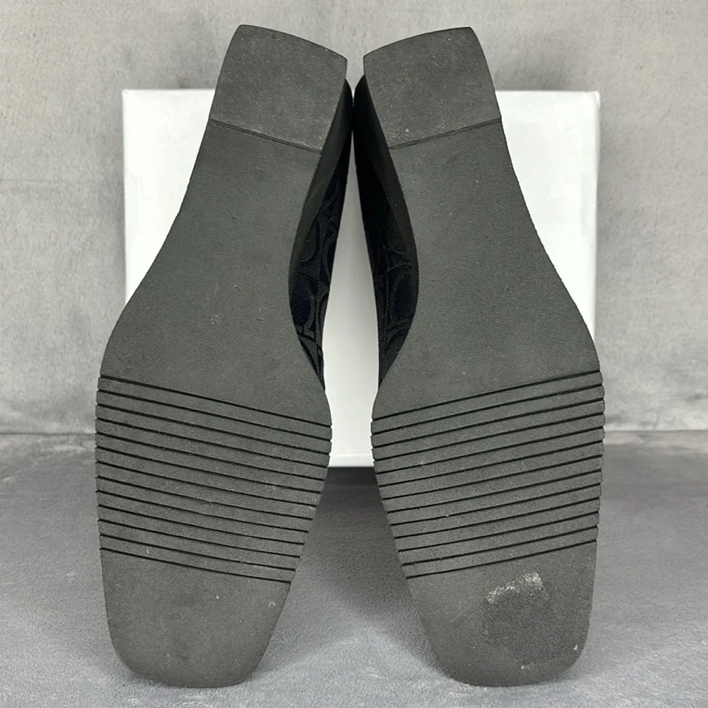 Salvatore Ferragamo Black Gancini Logo Wedge Pumps 9.5B Italy